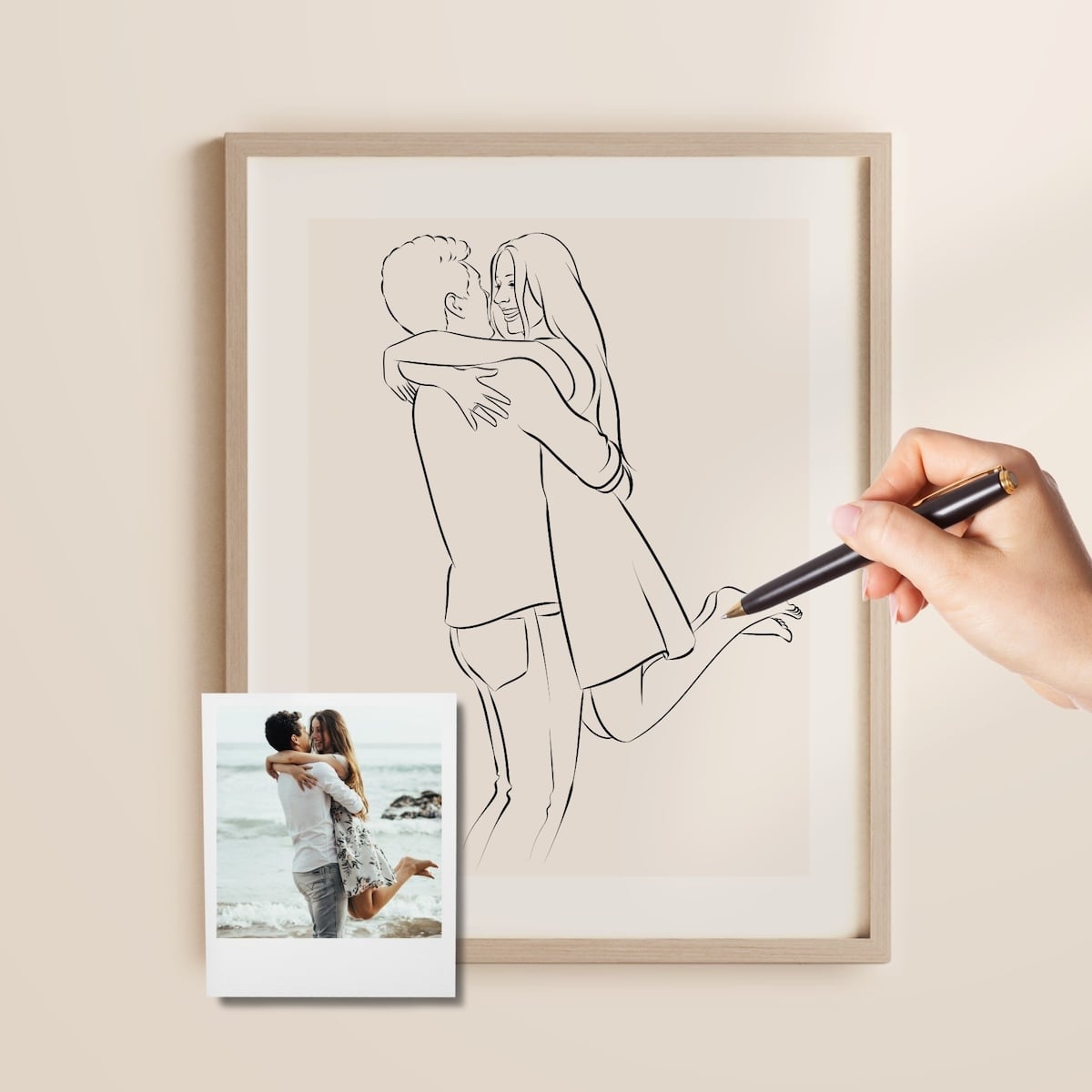 Line Art tekening van een koppel