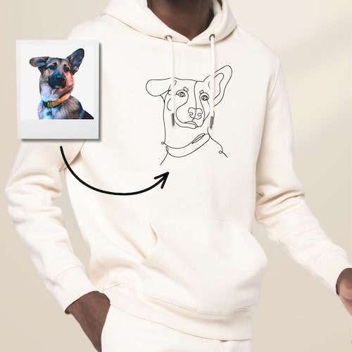 Aangepaste Geborduurde Line Art Hoodie