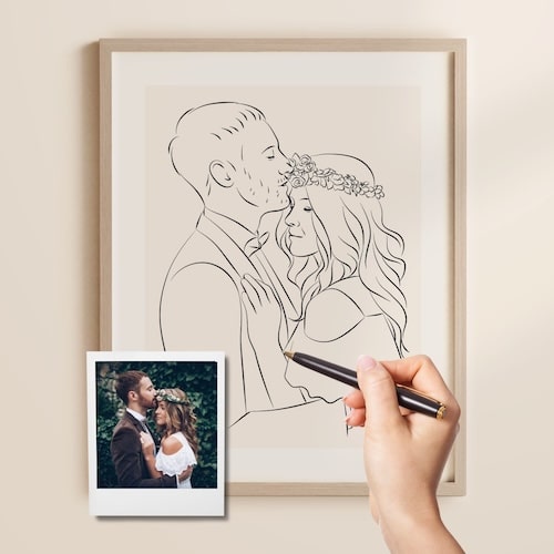 Aangepast Line Art Portret